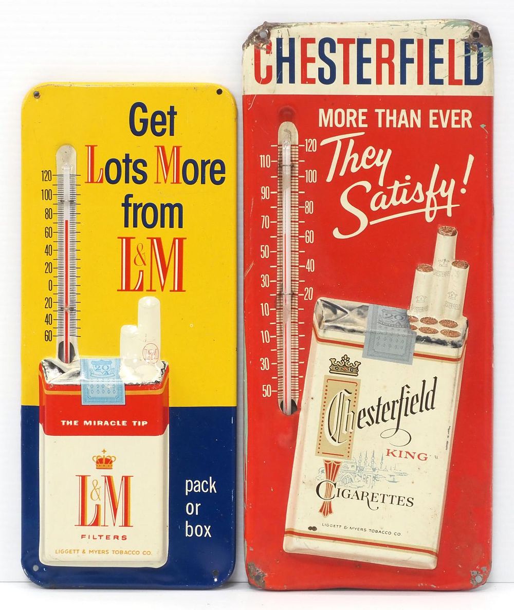 Lot 381: (2) Cigarette advertising thermometers