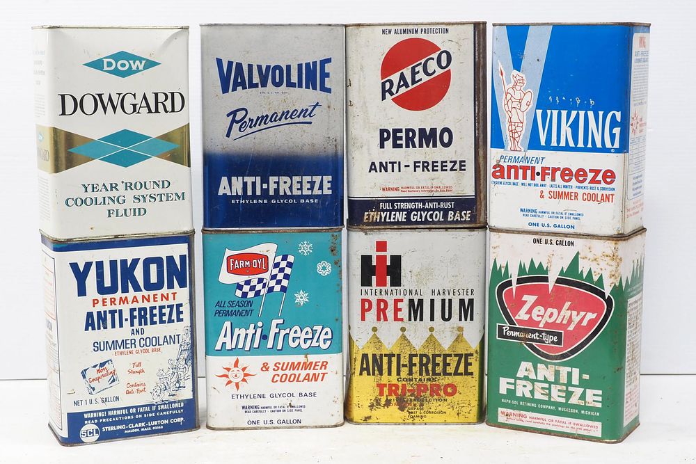 Lot 417: (8) 1-gallon anti-freeze tins
