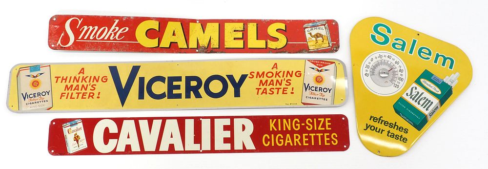 Lot 434: (4) Cigarette advertising items