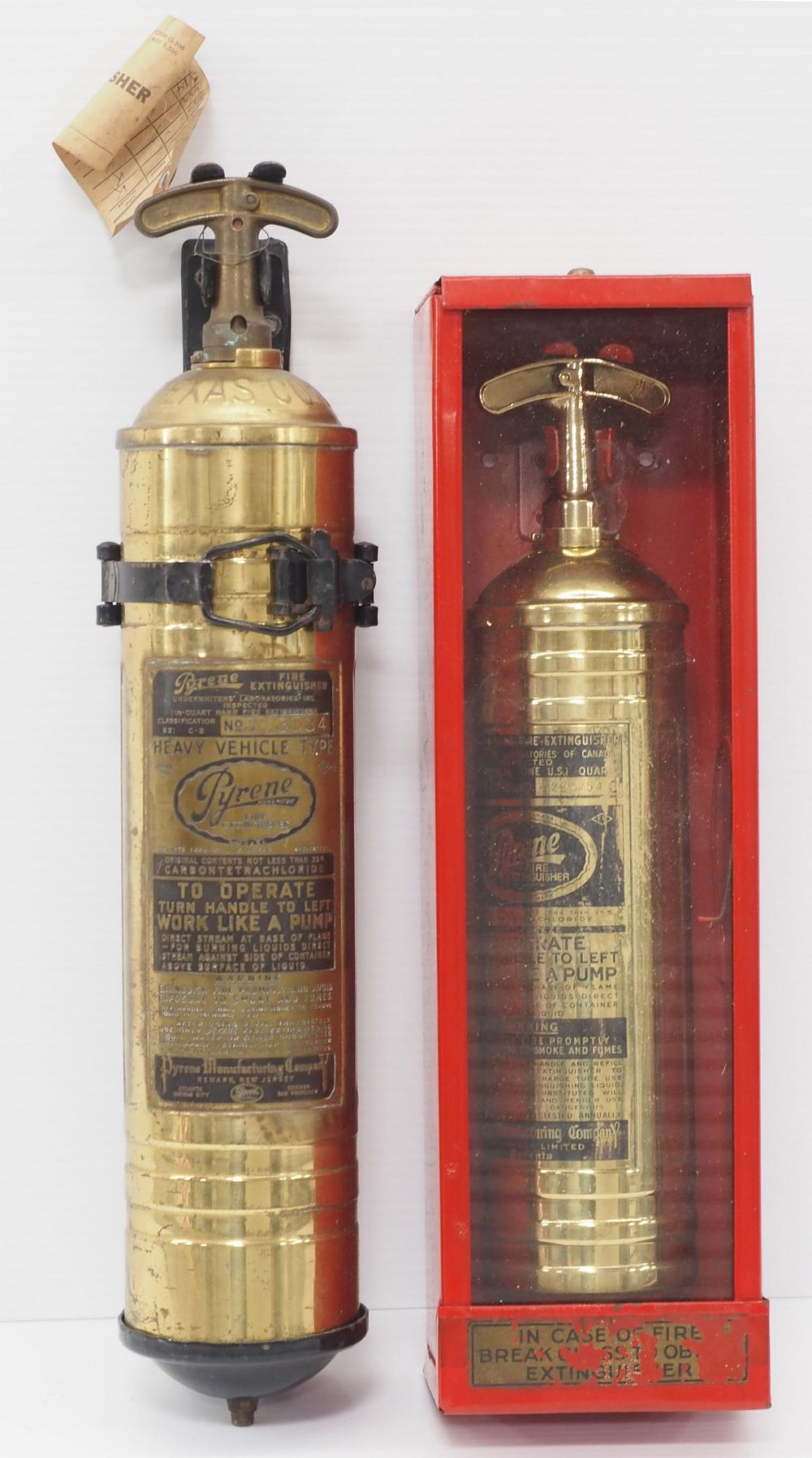 Lot 449: (2) Pyrene Brass Fire Extinguishers