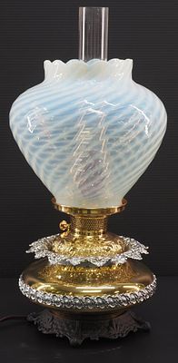 Bradley & Hubbard Signed Brass & Nickel Table Lamp. Bradley &amp; Hubbard Signed Brass &amp; 