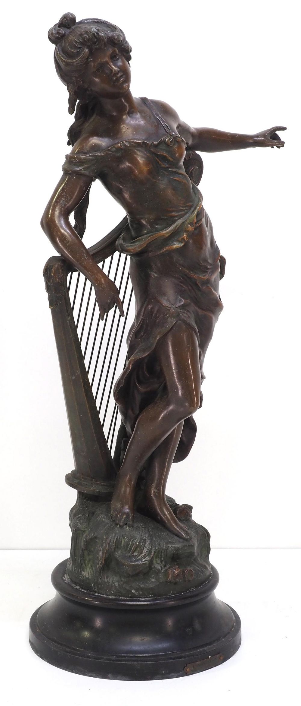Lot 154: French Bronze Sculpture "L'Inspiration" Signed Moreau