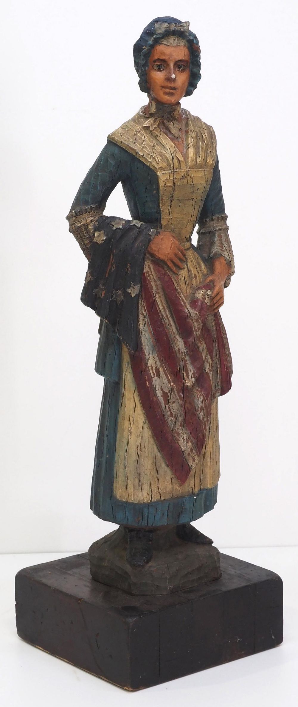 Lot 189: Revolutionary War-era Standing Resin Figure (Betsy Ross?)