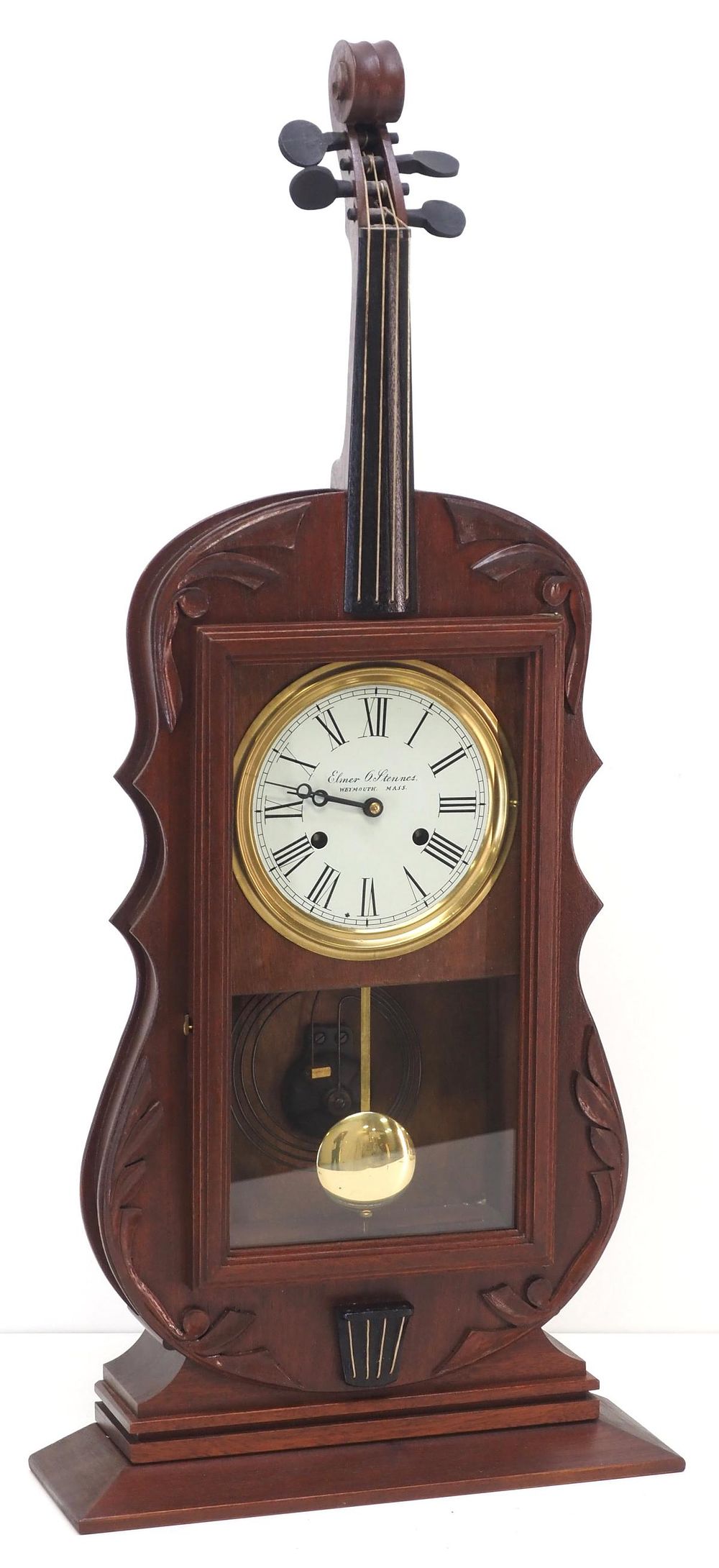 Lot 275: Elmer O. Stennes Violin Clock with Key
