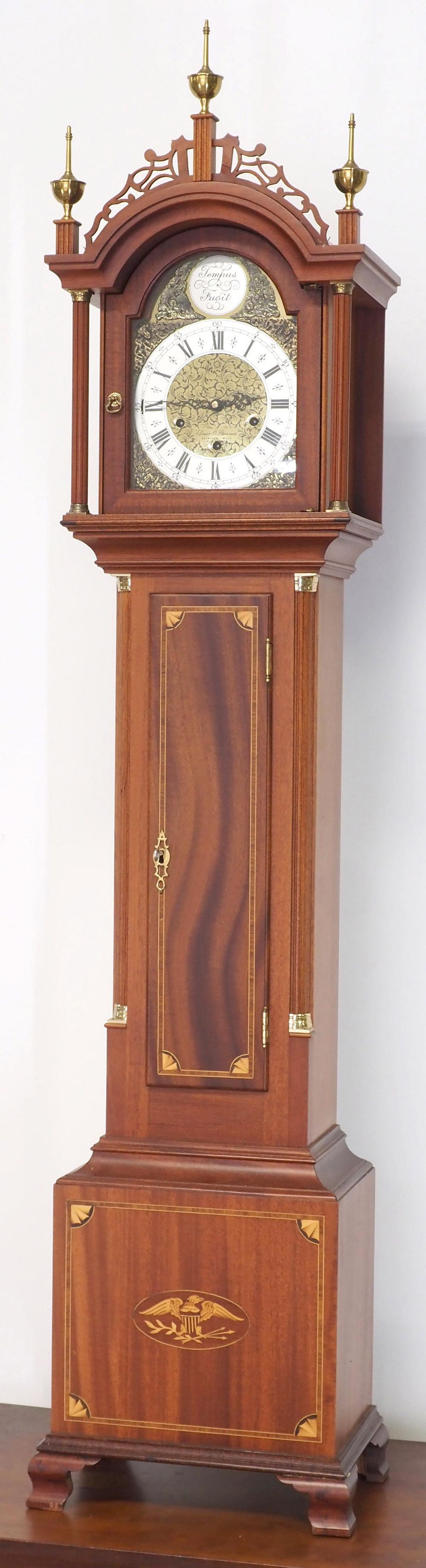 Lot 278: Elmer O. Stennes "Temus Fugit" Dwarf Grandfather Clock