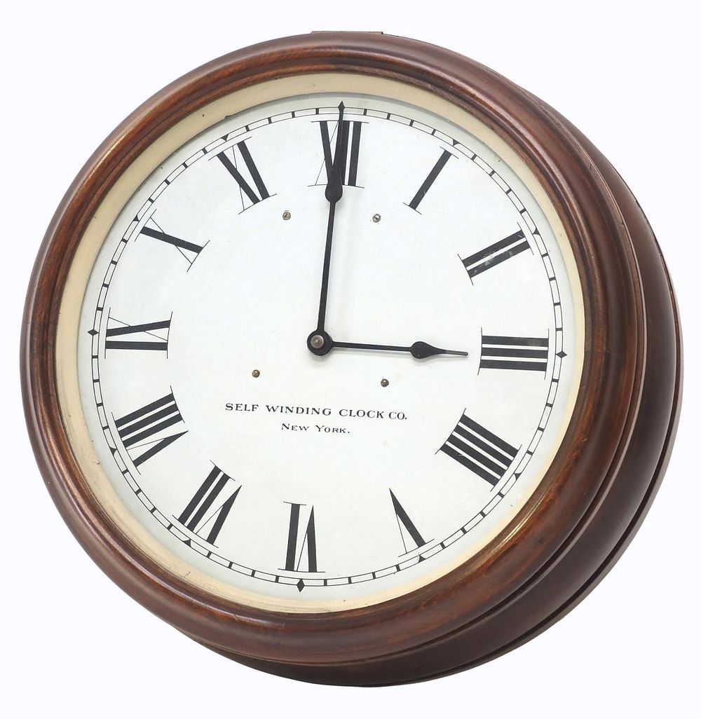 Lot 297: Wood-Cased Secondary Slave Wall Clock