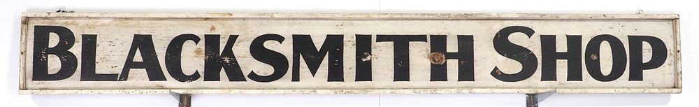 Lot 431: Blacksmith Shop sign with wood frame