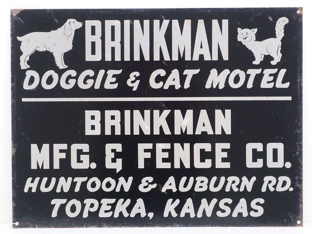 Lot 605: Brinkman Doggie & Cat Motel sign