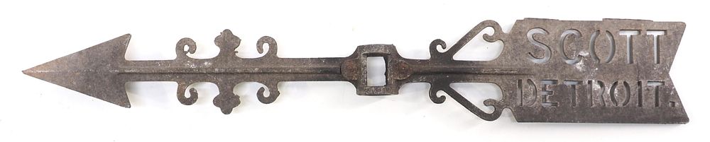 Lot 699: Scott Detroit weathervane arrow