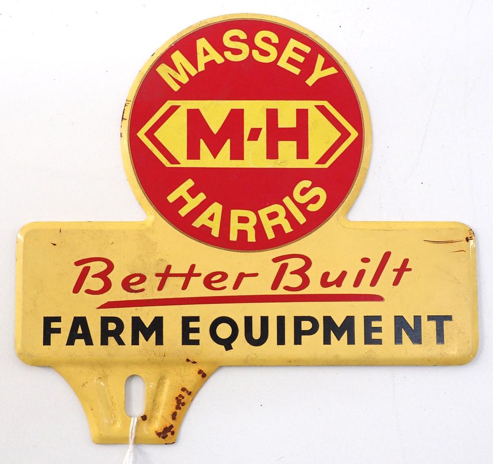 Lot 700: Massey Harris license plate topper