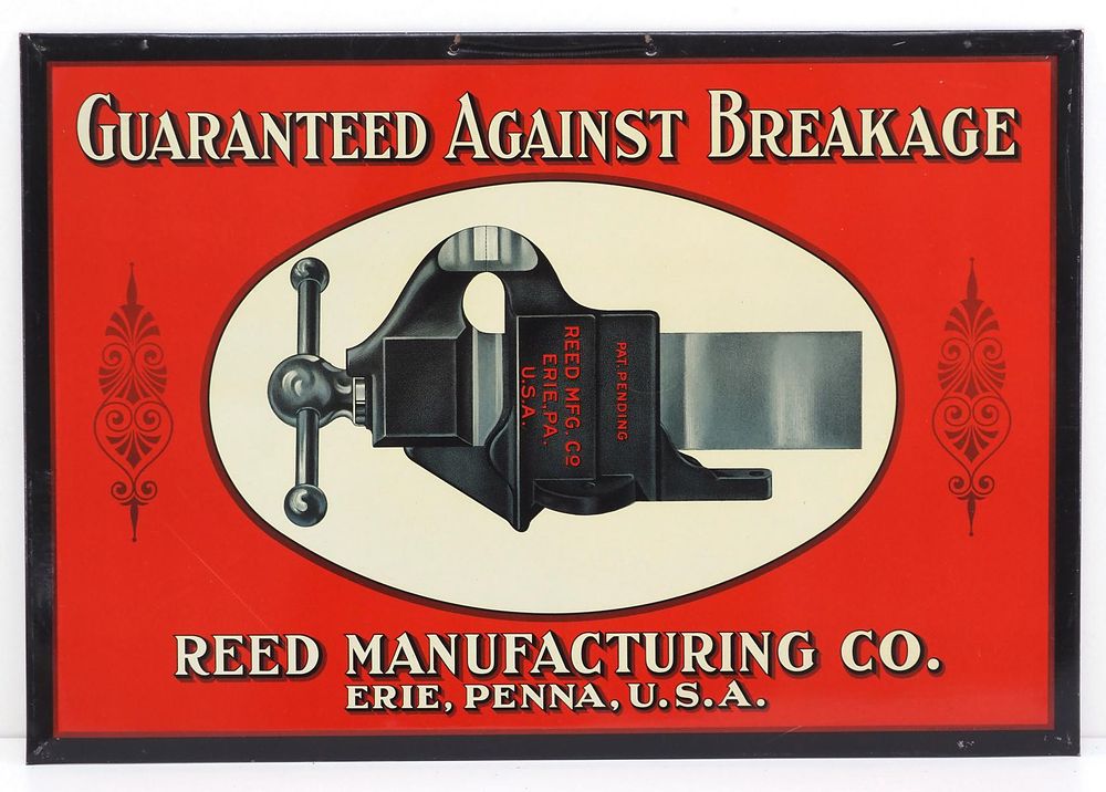 Lot 725: Reed Manufacturing Co. vise sign