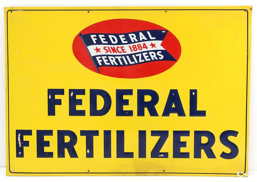 Lot 733: Federal Fertilizers sign with original paper