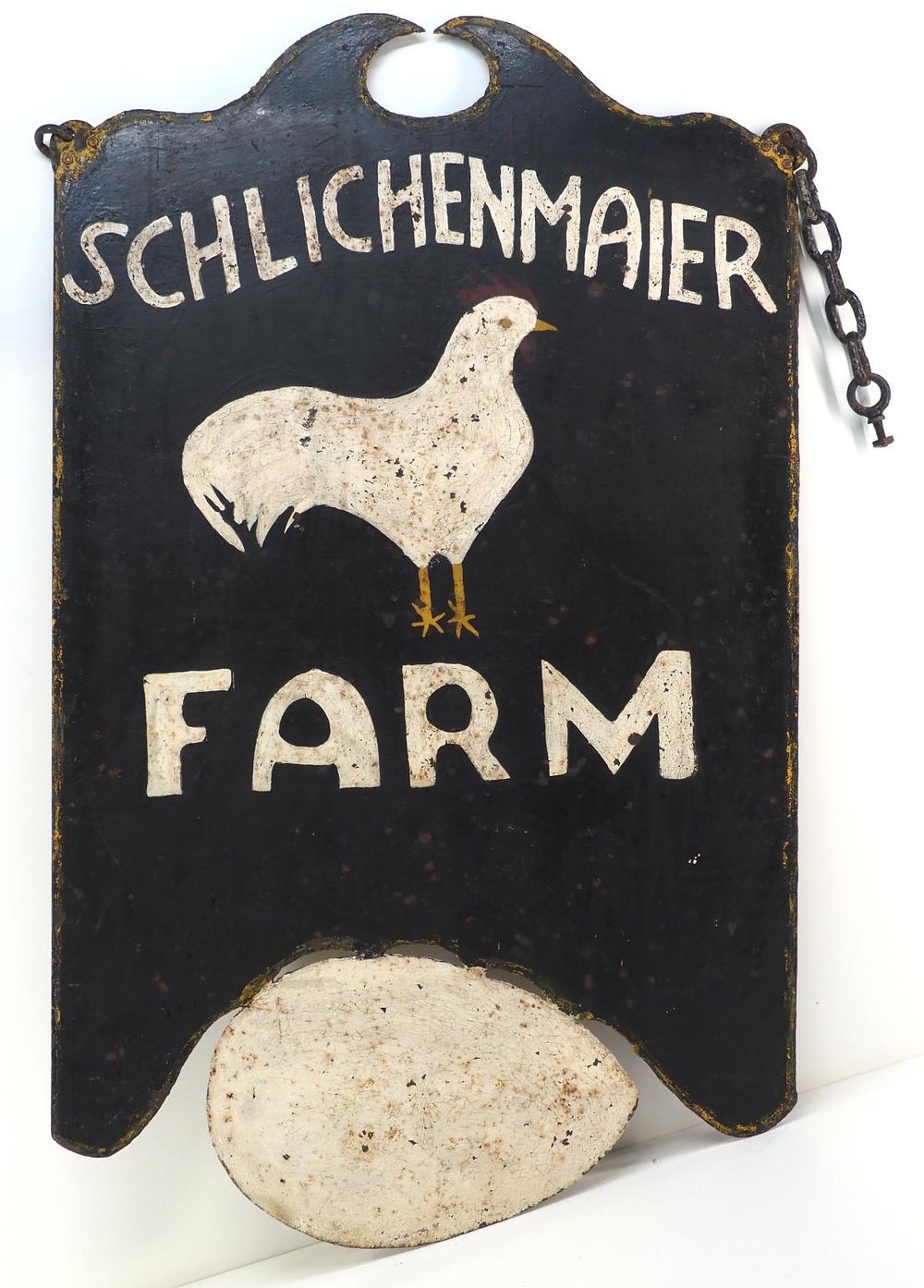 Lot 768: Schlichenmaier Farm sign with chicken and egg