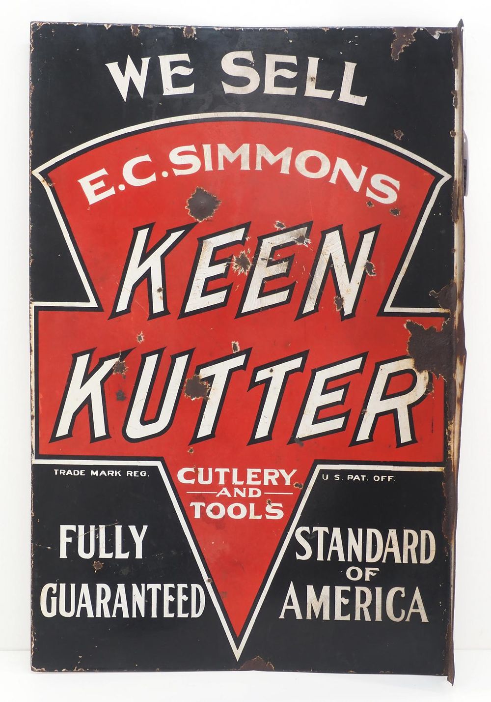Lot 811: Flanged Keen Kutter sign