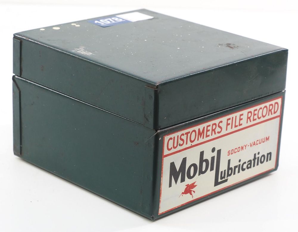 Lot 1078: Mobil Lubrication Customer Record File metal box