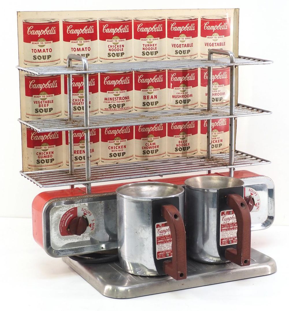 Lot 1268: 1960's Campbell's Soup Kitchen display and warmer rack