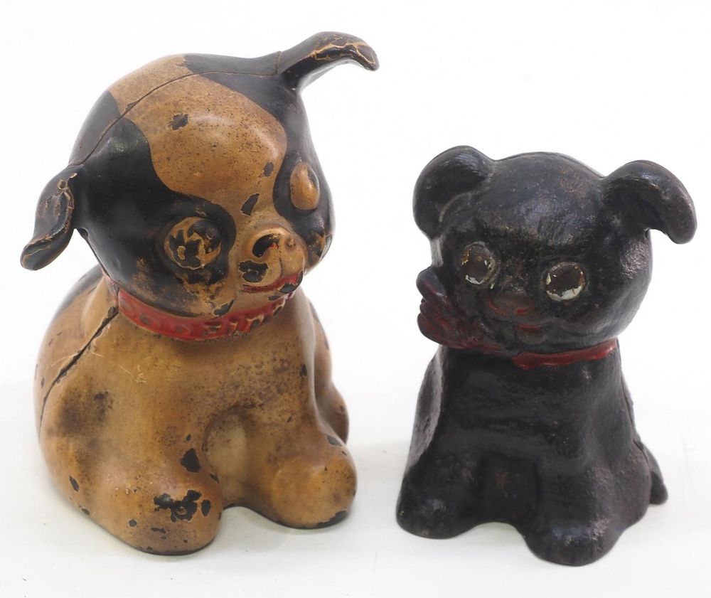 Lot 1317B: Fido & Cutie cast iron banks