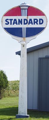 Standard Oil gas station sign. 18'H Standard Oil gas station sign with 2-sided Standard 