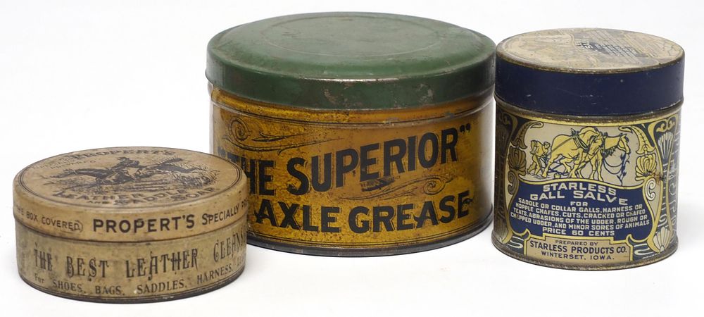 Lot 303: (3) Country store product tins