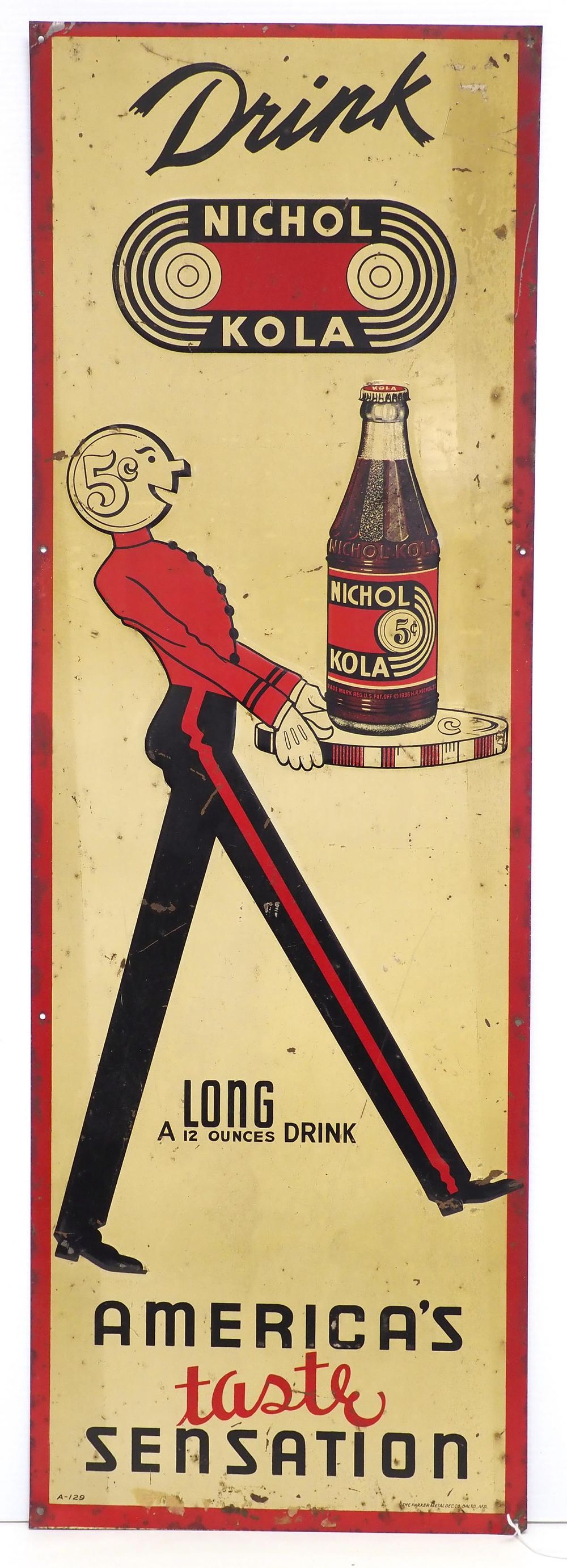 Lot 336: Drink Nichol Kola sign