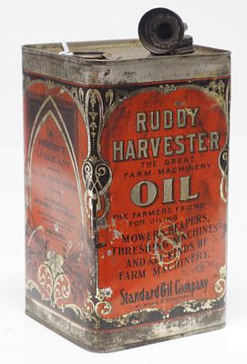 Ruddy Harvester Oil tin by Standard Oil Company, 7.5"H