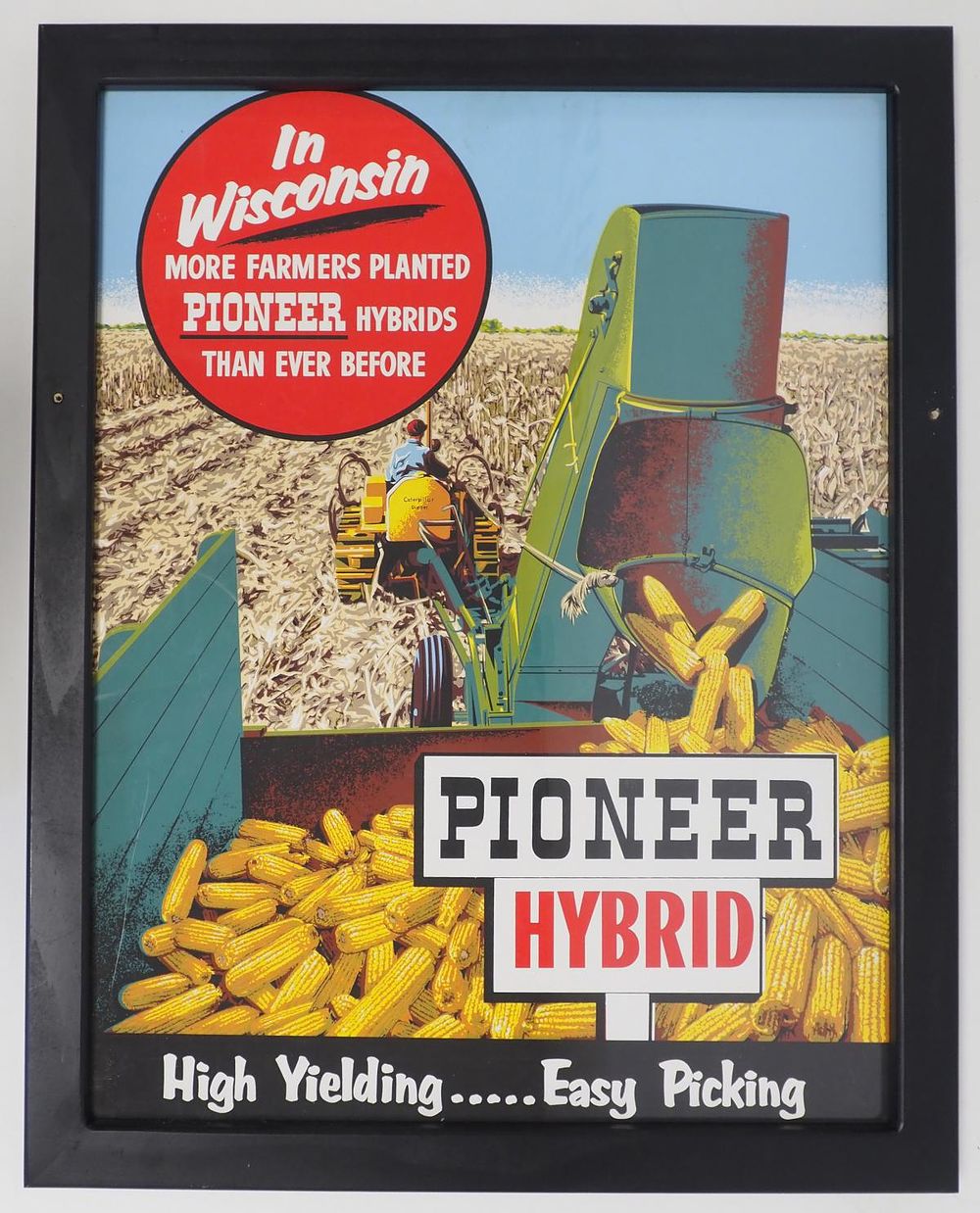 Lot 606: Pioneer Hybrid cardboard advertisement