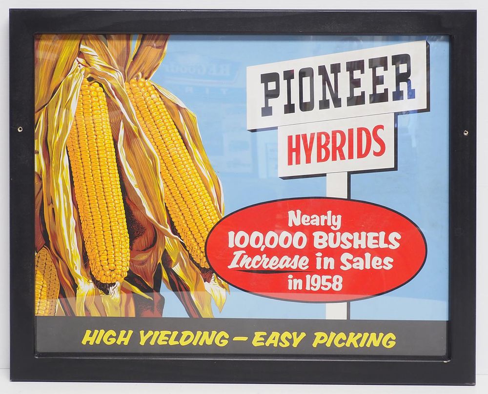 Lot 608: Pioneer Hybrids 100,000 Bushel advertisement