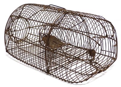 Early wire rat trap, 15"L
