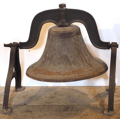 Cast iron bell with brackets, 19"dia. * * NOT ELIGIBLE FOR IN-HOUSE SHIPPING. Please contact 