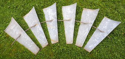 (2) Sections of galvanized windmill fan, blades 29"H