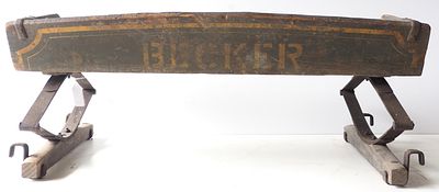 Becker box wagon seat with good original paint and stenciling * * NOT ELIGIBLE FOR IN-HOUSE 