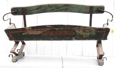 Weber box wagon seat with good original paint and stenciling * * NOT ELIGIBLE FOR IN-HOUSE 