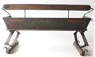 Cooper box wagon seat with good original paint and stenciling * * NOT ELIGIBLE FOR IN-HOUSE 
