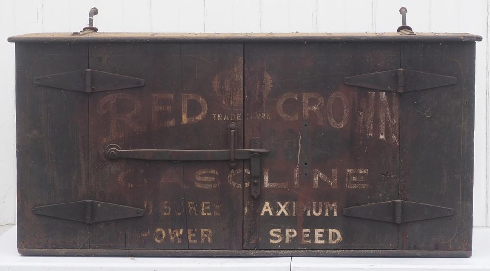 Lot 742: Standard Red Crown wagon oil storage box