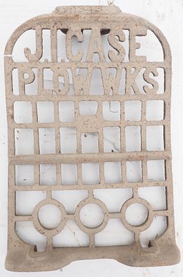 J.I. Case Plow Works cut-out implement step, stamped 1343 at top