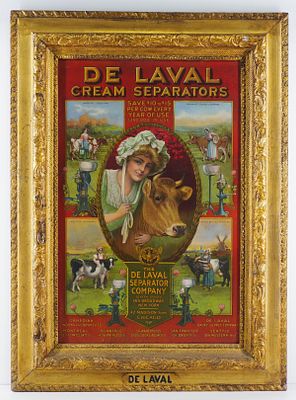 DeLaval Cream Separator red sign. 30"x41" SST DeLaval Cream Separator red sign in wood DeLaval 