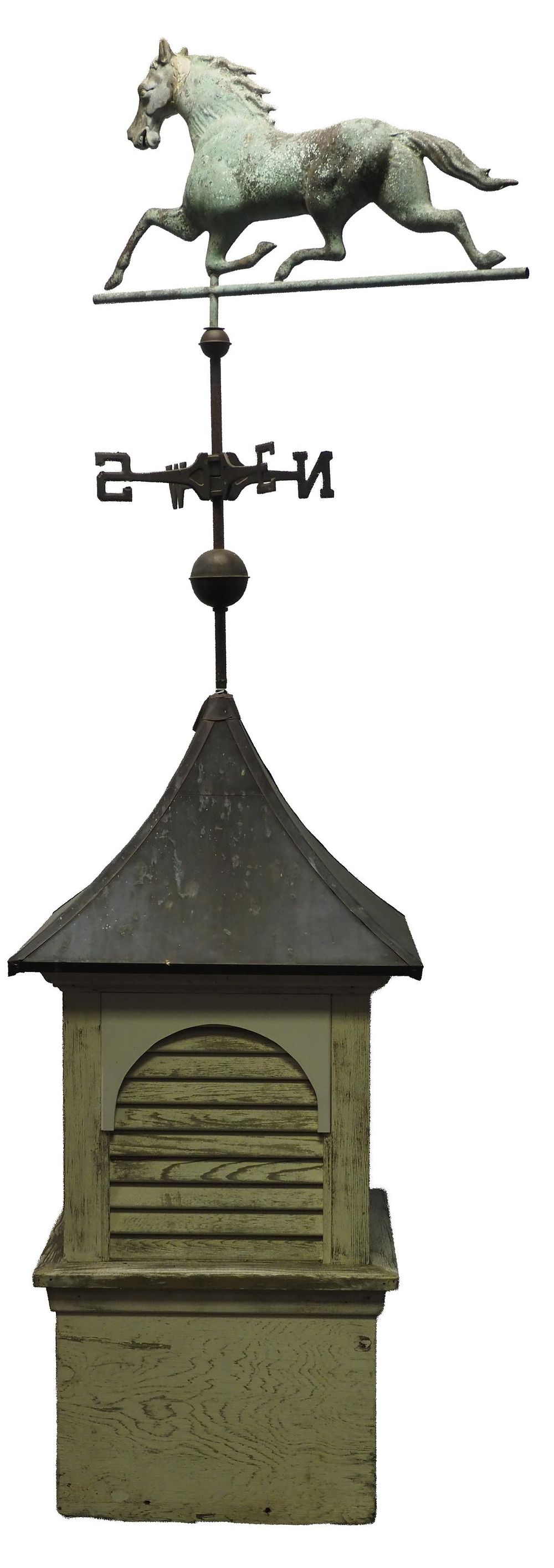 Lot 797: Wooden vented barn cupola with copper roof