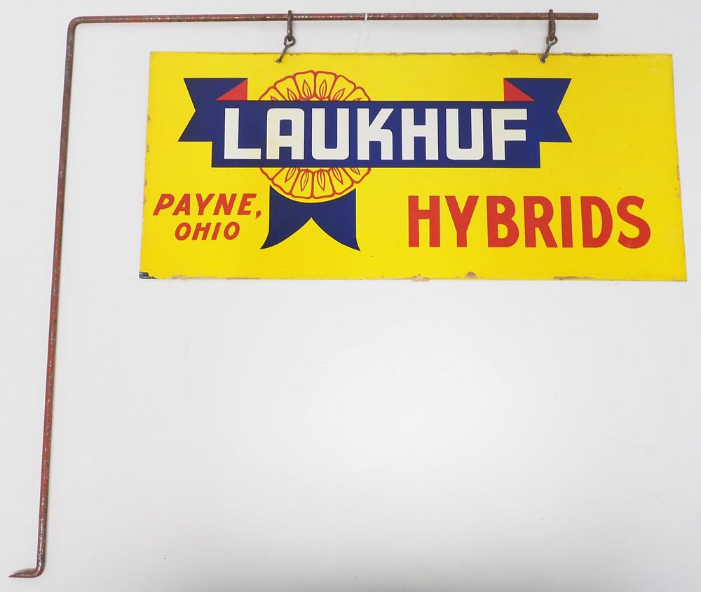 Lot 872: Laukhuf Hybrids fence sign with bracket