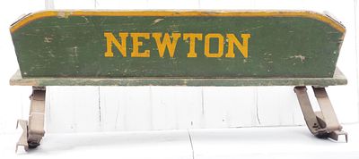 Newton box wagon seat with very good paint and stenciling * * NOT ELIGIBLE FOR IN-HOUSE 