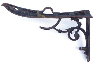 Wall-mount cast iron saddle rack, 19"L