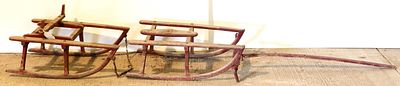 Goat wagon-size bobsled with pole * * NOT ELIGIBLE FOR IN-HOUSE SHIPPING. Please contact the 