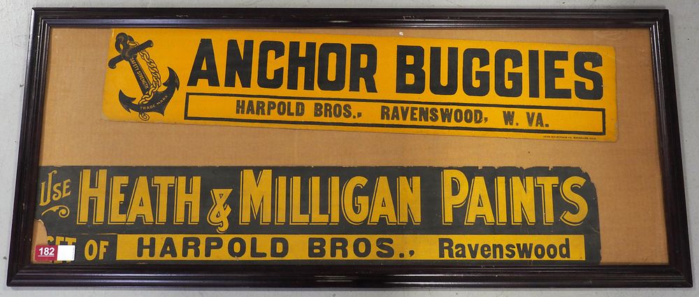 Lot 182: (2) Paper dealer advertisements