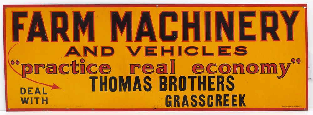 Lot 190: Farm Machinery and Vehicles dealer sign