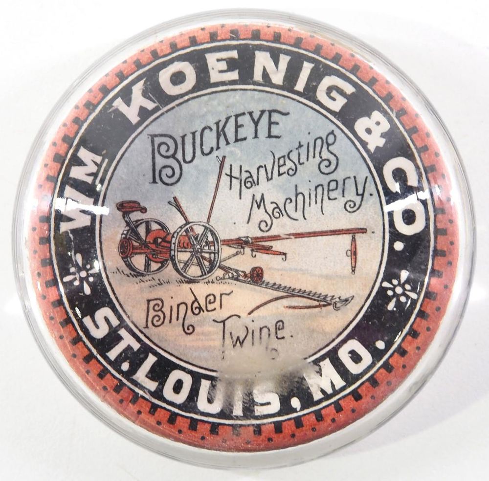 Lot 194: Buckeye Harvesting Machines paperweight
