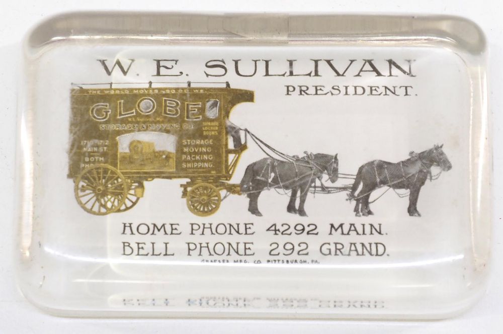 Lot 199: W.E. Sullivan 'Globe Moving' paperweight