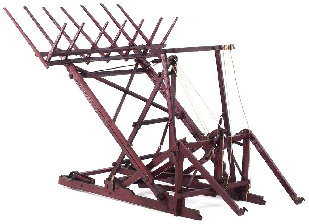 Lot 213: Salesman sample overshot hay stacker