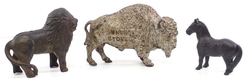Lot 216: (3) Cast iron animal banks