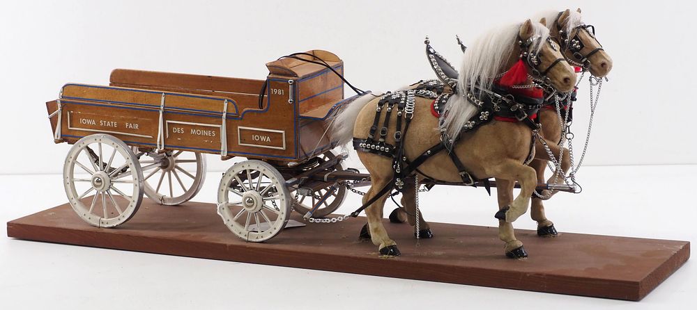 Lot 252: Team of Belgian horses hitched to a wagon