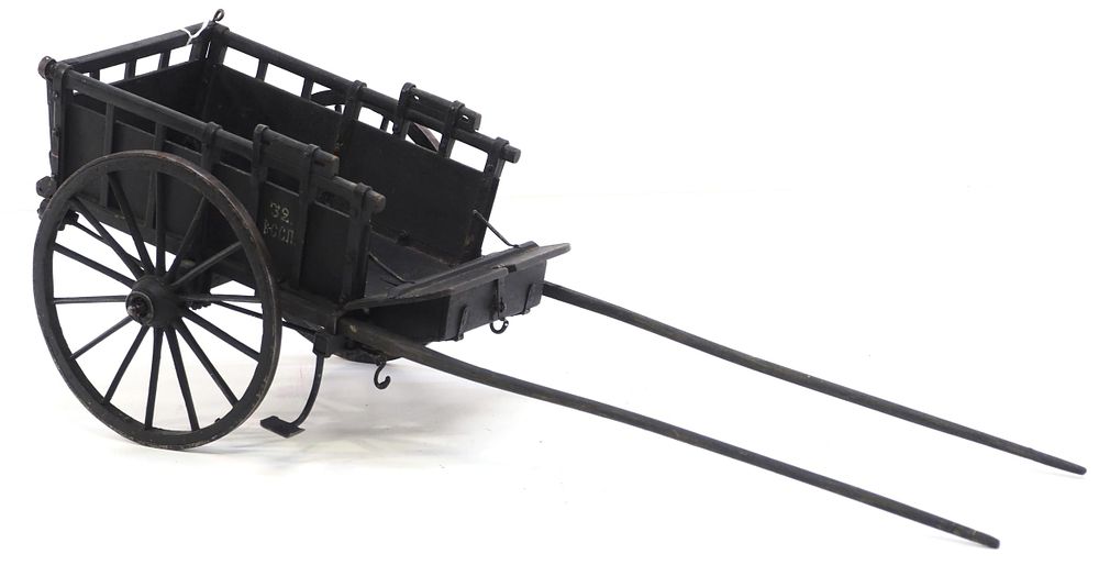 Lot 256: Salesman sample 2-wheel hay cart