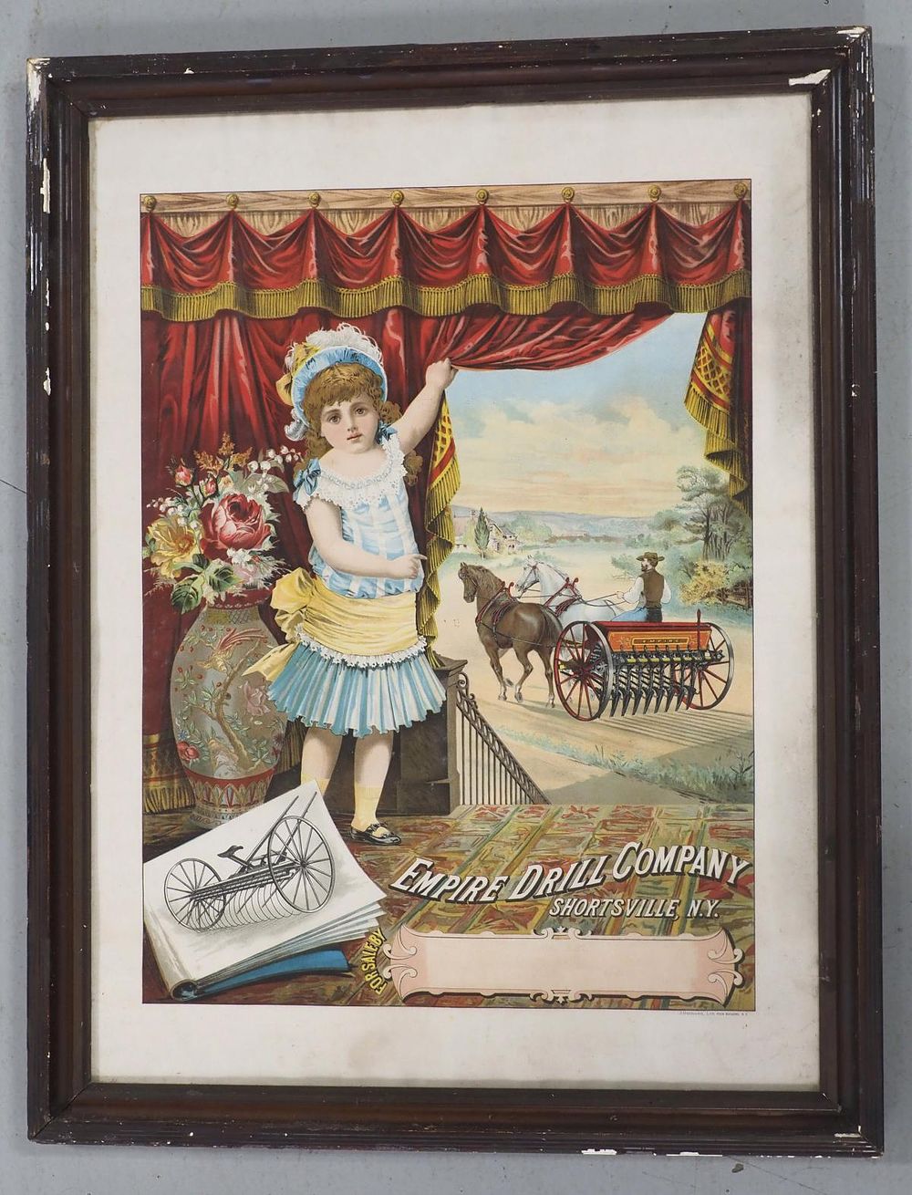 Lot 278: Framed Empire Drill Company paper litho